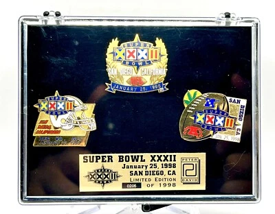 Juego de prendedores Peter David SUPER BOWL XXXII edición limitada SB32/1998 Broncos Packers Foto 1 de 4