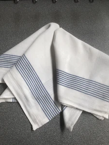 Blue stripe & White Fabric Napkins 100% cotton -French Linen style - Picture 1 of 6