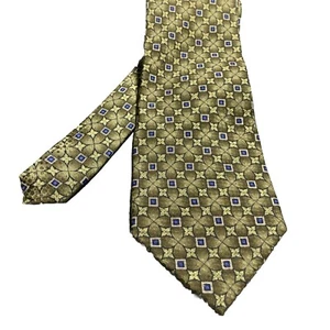 Louis Roth Gray Gold Geometric 100% Silk Necktie Hand Made 4” x 59” - Picture 1 of 7