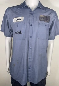 Jackyl Band Roadie Mechanics Style Button-Up Shirt Size L Jackyl Me Off Graphic - Picture 1 of 6