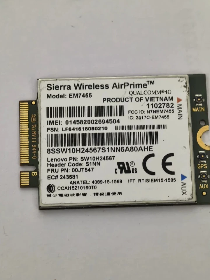 Genuine Lenovo Yoga X260 EM7455 Sierra Wireless AirPrime Card Module Qualcomm 4G - image 1 of 1