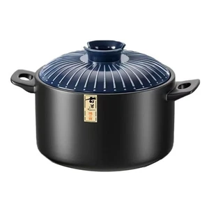 Tontopf zum Kochen, 1,7 Quart Keramiktopf zum Kochen mit Deckel, Keramikgehäuse... - Bild 1 von 8