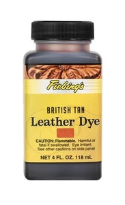 Fiebing's Leather Dye British Tan 4oz Alcohol Based for Shoes Bags and More - Picture 1 of 6