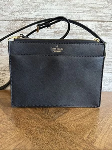 Cartera Bandolera Kate Spade Cuero Saffiano Negra. - Imagen 1 de 10