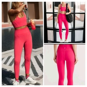 Free People Movement XS Leggings Never Better Electric Sunset Pink NWOT $98 - Picture 1 of 10