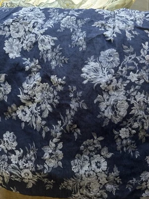 Lauren Ralph Lauren Mya Duvet Cover Jacquard Cotton Full/Queen Navy $430 92x90 - Image 1 of 4
