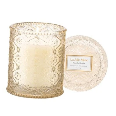  Vela de otoño | Vela - Vainilla, ralladura de limón y pachulí | Bomba de vainilla de 6 oz Foto 1 de 4