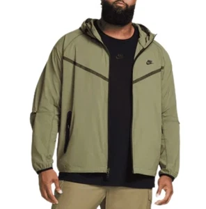 Nike Tech Windrunner Jacket Size Large Woven Olive Oversized NWT Lightweight - Picture 1 of 7