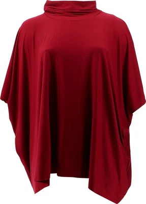 Carlos Carlos Santana Cowl-Neck Poncho BURGUNDY NWOT (1117) - Image 1 of 4