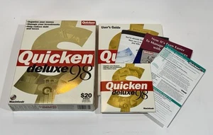VINTAGE Quicken Deluxe '98 - KOMPLETTER EINZELHANDEL mit CD, Handbücher, KEINE CODES Macintosh - Bild 1 von 6