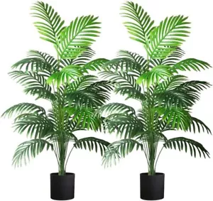 4ft 2pcs Large Artificial Plants Fake Palm Tree Tropical Palm Leaves Faux Palm - Picture 1 of 7