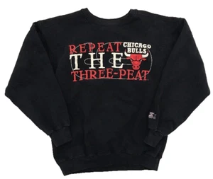 Sudadera De Colección Para Hombre Starter Chicago Bulls Repeat the 3 Peat Crew Talla Grande - Imagen 1 de 5
