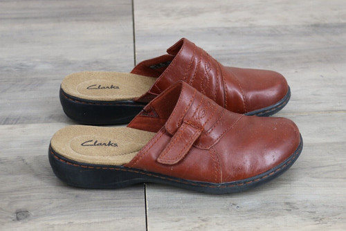 Scarpe slip on Clarks Leisa Ashley da donna taglia 8 M in pelle marrone Cuir Marrone