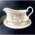 Vernon Rose Pink by METLOX - Poppytrail - Vernon Ware Gravy Boat with Attached U