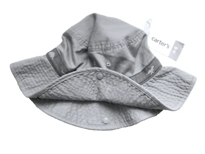 100% Cotton Bucket TREX Hat Sun Safari DINO Hat Strap 0-9M Baby Boys -Carter's Foto 1 de 4