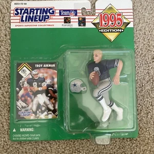 1995 Startaufstellung Troy Aikman Dallas Cowboys mit Sammelkarte - Bild 1 von 4