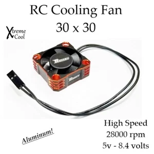 RCP Xtreme Cool 30mm x 30mm Aluminum Fan Orange & Black 28000 rpm JR Wire - Picture 1 of 21