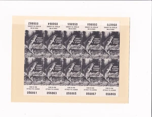 1980 Maryland Trout Stamp with Tabs #26 Senior Sheet of 10 - Picture 1 of 1