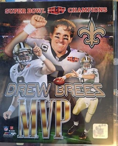 Drew Brees MVP 2009 New Orleans Saints Super Bowl XLIV Champions 8X10 Two PHOTOS - Picture 1 of 2
