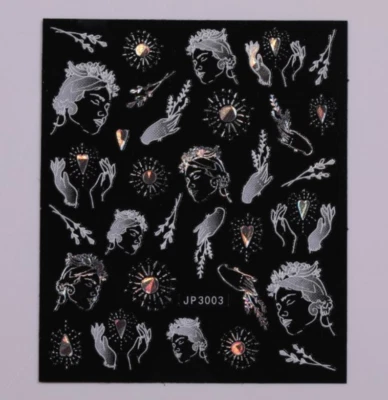 Calcomanías blancas calcomanías blancas 5D en relieve copo de nieve mariposa rosa flores hágalo usted mismo NH14 Foto 1 de 4