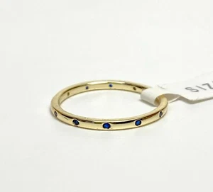 Anillo delgado Shashi tono dorado piedra azul talla 8 - Imagen 1 de 5