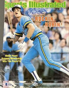 Robin Yount Signed Milwaukee Brewers Sports Illustrated Magazine Cover BAS