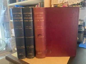 Nicholls & Mackay: A History of the English Poor Law 3 Vols 1904 Good HB - Bild 1 von 1
