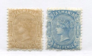 Tasmania QV 1889 4d and 9d mint o.g. hinged - Picture 1 of 1