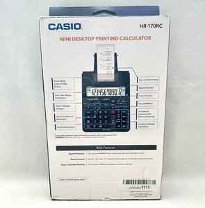 Casio HR-170RC Mini Desktop Printing Calculator Black - Brand New - Picture 1 of 9