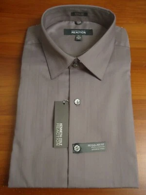 Camisa de vestir Kenneth Cole Reaction para hombre calce regular a rayas tonales M 15 32/33 Foto 1 de 4