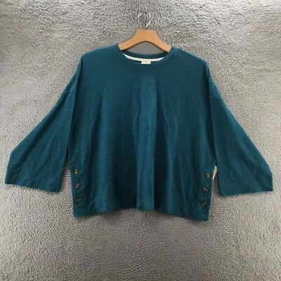 Suéter para mujer St Johns Bay 2X azul turquesa mangas campana pulóver tejido NUEVO Foto 1 de 4