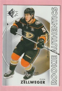 2024-25 SP Hockey OLEN ZELLWEGER Rookie Authentics /1299 #106 Anaheim Ducks - Foto 1 di 2