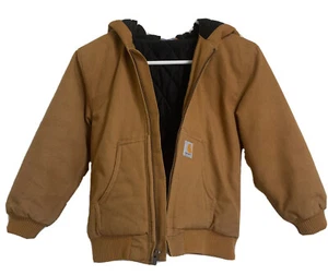 Carhartt Boys Girls Active Taffeta Quilt Lined Jacket Small / 7-8, Brown - Picture 1 of 11