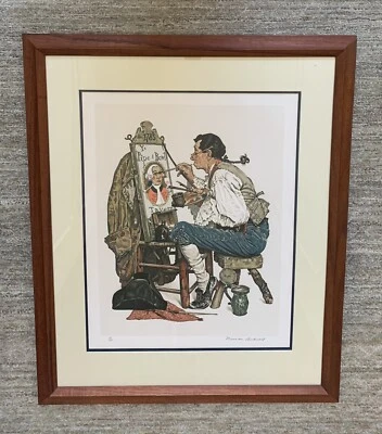 Litografía original firmada a mano Norman Rockwell "Ye Pipe & Bowl Tavern" 90/200 Foto 1 de 4