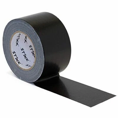 STIKK 3" x 60 yd 7.5 Mil Thick Black Duct Tape PE Coated Weather Resistant (2.83 in 72