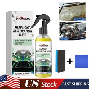 Homonth Headlight Restoration Fluid, Car Headlight Scratch Repair Car Light - Picture 1 of 10