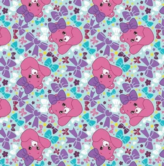 Tela de algodón azul lazos bonitos Care Bears Sparkle & Shine se vende por yarda Foto 1 de 1