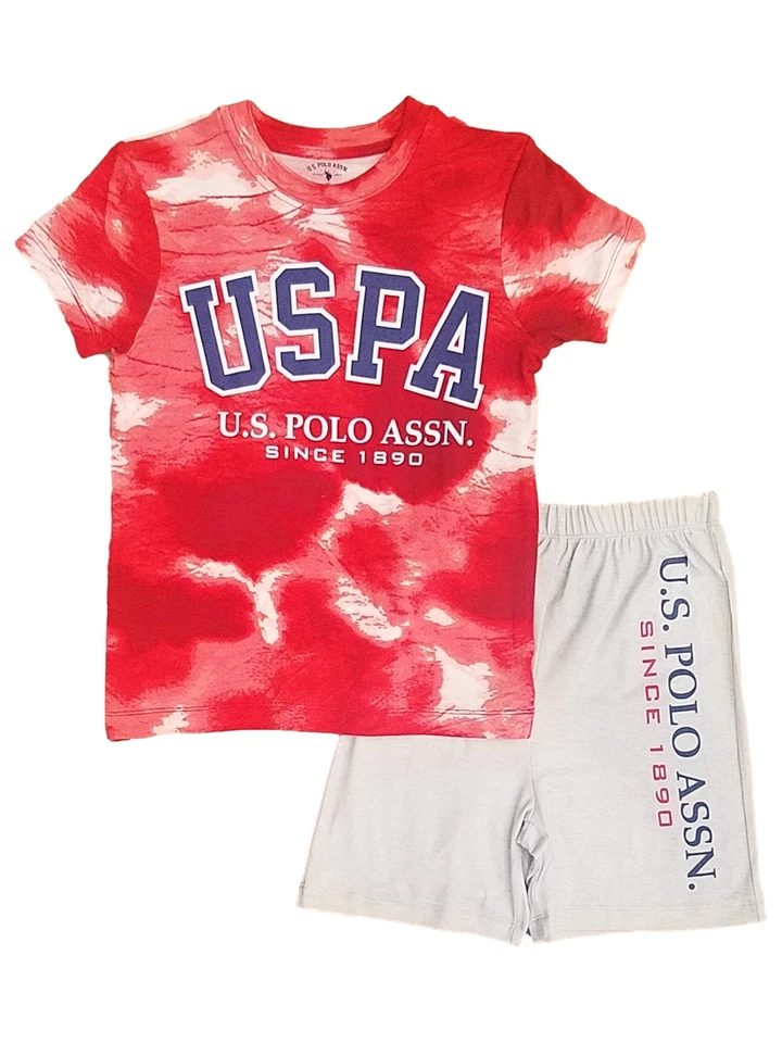 Conjunto de camiseta y pantalones cortos de la Asociación de Polo Rojo de la USPA para niños Foto 1 de 1