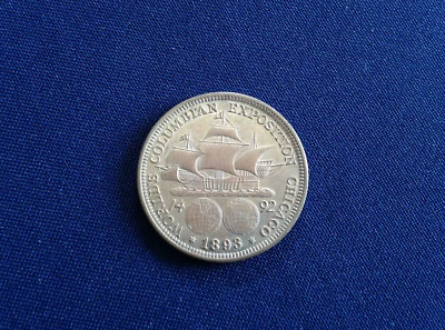 1893 Columbian Silver Half Dollar Gem Rainbow Toned Uncirculated B0118 - Image 1 of 4