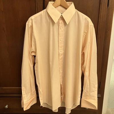 Camisa Ingram Para Hombres Naranja 100% Algodón Manga Larga Abotonada Hecha en Italia 17.5/44 Foto 1 de 4