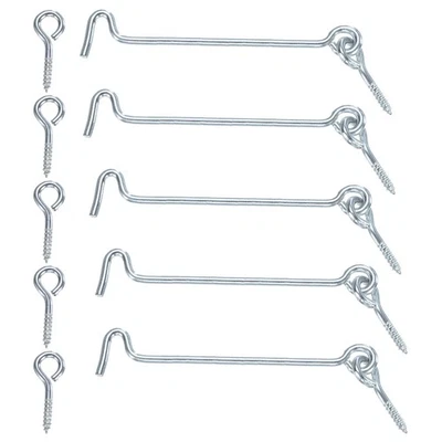 5pz ganci e occhielli per porta, serratura in acciaio inossidabile da 4" argento - Immagine 1 di 4