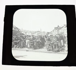 Antike Zürcher Schweiz Markt Glas Zauber Laterne Dia - Bild 1 von 2
