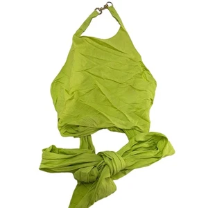 Esteban Cortazar Top Womens Small Green Tie Around Halter Jacquard - Picture 1 of 10