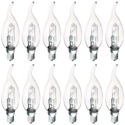 12 x Trio Halogen Windstoßkerzen 28W fast 40Watt E14 klar 370lm warmweiß dimmbar - Bild 1 von 3