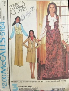 VTG McCalls 5164 Marlos Corner Misses 6-10 Jacket Vest Skirt WIDE Pants Pattern - Picture 1 of 2