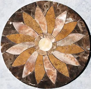 28" Floor Marble Travertine Tile Medallion Design Stone 28 #37 - Bild 1 von 1