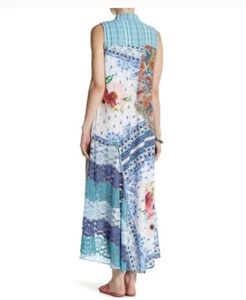 NWT ARATTA Enchanted Garden Maxi Collar Button Down Sleeveless Dress M - Picture 1 of 3