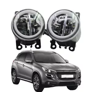 LED Fog Light + Angel Eye Rings Daytime Running Lights DRL Fit For Peugeot 4008 - Picture 1 of 11