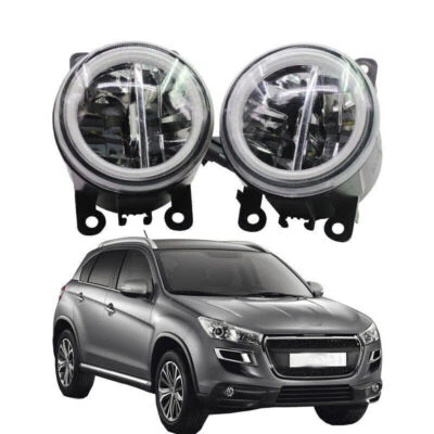 LED Fog Light + Angel Eye Rings Daytime Running Lights DRL Fit For Peugeot 4008 - Image 1 of 4