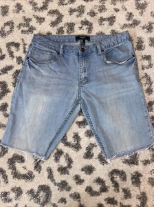 Forever 21 Men’s Cut Off Jean Shorts 34 Skinny Fit - Great Shape - Picture 1 of 9